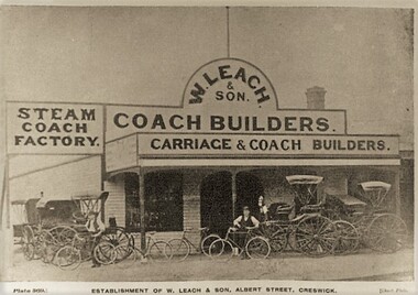 Postcard - Card Box Photographs, Establishment of W. Leach & Son, Albert Street, Creswick