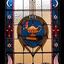 A stained glass window at the Ballarat Observatory