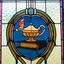 A stained glass window at the Ballarat Observatory