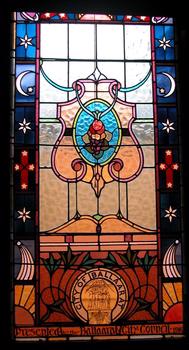 A stained glass window at the Ballarat Observatory