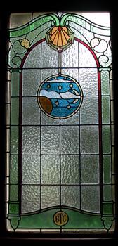 A stained glass window at the Ballarat Observatory