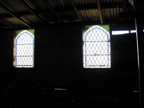 Interior of a weatherboard church