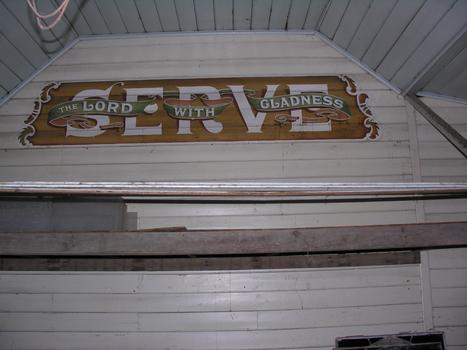 Sign inside Joseph Street Paton Memorial Presbyterian Church, Canadian