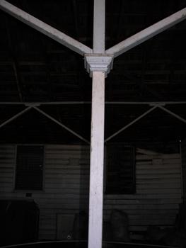 Interior of a weatherboard fence