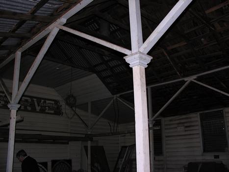 Interior of a weatherboard fence