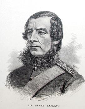 A drawn bust of a man in uniform