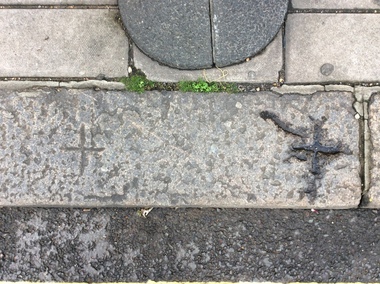 Digital Photograph, Dorothy Wickham, Marks on edging near gutters, Lancaster Gate, London, UK, 2016, 19/09/2016