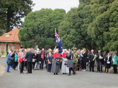Photograph - Colour, Clare Gervasoni, Unveiling of gravestone for Annie Maynard Smith, World War One Nurse, Ballaarat Old Cemetery, 2016, 27/02/2016