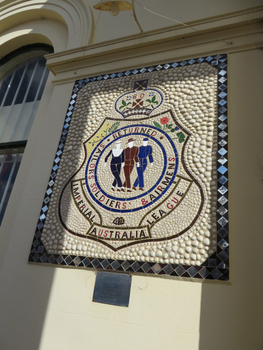A shell and tile mosaic
