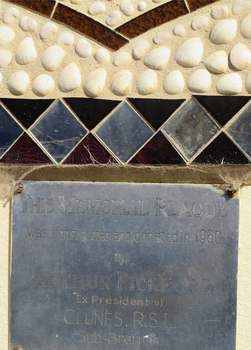 Detail of a shell and tile mosaic