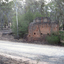 Brick remains along a road