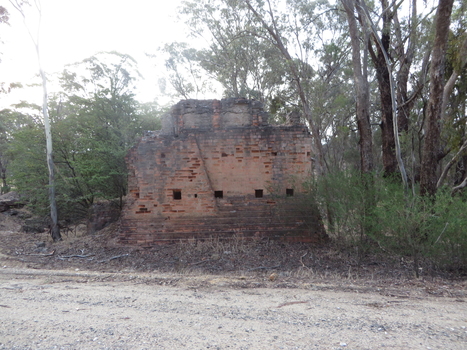 brick remnants along a road