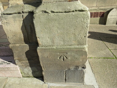 Digital Photograph, Stonemason mark, Ashbourne Town Hall, UK