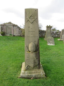 Digital Photograph, Masonic grave, Lindisfarne Island, UK