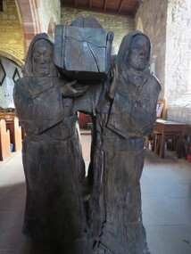 Digital Photograph, Wooden sculpture, St Mary's Church, Lindisfarne Island, UK