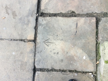 Digital Photograph, Marks on pavement stones, Durham, UK
