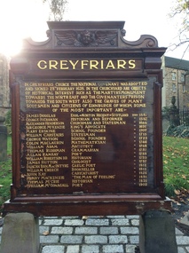 Memorial board, Greyfriars Cemetery