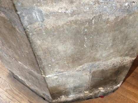 Stonemason's marks, interior columns, Grey Friars Presbyterian Church, Edinburgh, Scotland