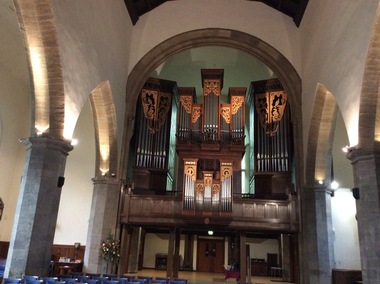 Photograph - Digital Photograph, Stone columns in a church interior, 10/2016