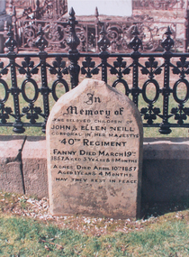 Photograph - Colour, Dorothy Wickham, Headstone for the children of John and Ellen Neill, Ballaarat Old Cemetery, 23/09/2004