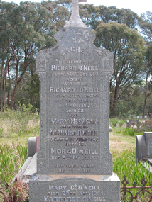 Photograph - Photograph - Colour, Clare Gervasoni, Richard O'Neill's Gravestone, Eganstown Catholic Cemetery, 26/09/2004