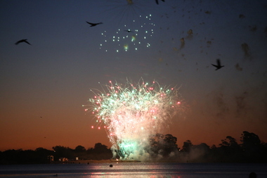 Photograph - Colour, Australia Day Fireworks, Lake Wendouree, 2017, 2016