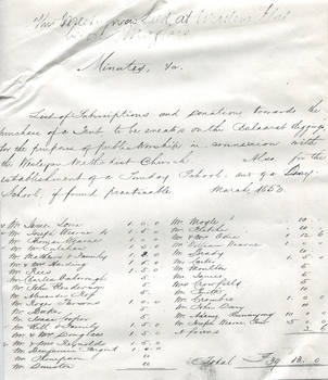Handwritten list