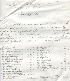 Handwritten list