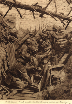 World War One soldiers in a trench