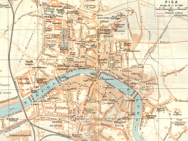 Map, Pisa, Italy, 1924