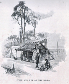 Drawing of a store on the diggings
