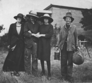 Photograph - Black and White, Gervasoni Girls Play Dressups at Yandoit Creek