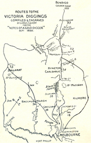 Photograph - Plan, Routes to the Victoria Diggings, 1852