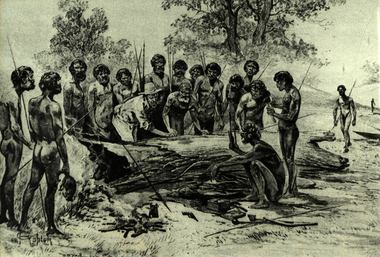 Photograph - Image, John Batman and Aborigines at Port Phillip in 1835, c1951