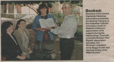 Newspaper article, Central Highlands Historical Association Expo, 2001, 9 January 2001
