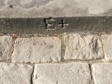 Digital photograph, Stone mark, bluestone gutter, 2017