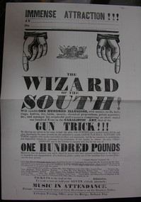 Photograph - Poster, Wizard of the South, October 1855