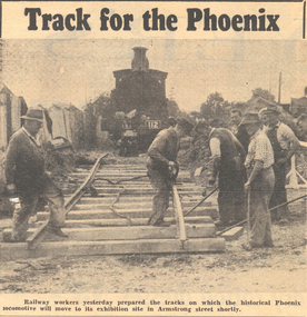 Newspaper clipping, Track for the Phoenix Foundry, 1966
