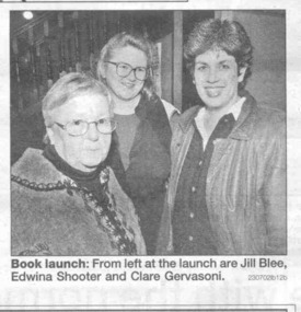 Newspaper clipping, Book launch, Ballarat