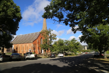 Photograph - Digital Image Daylesford Anglican Church with Bunya Bunya Pine Tornado Damage, Daylesford Anglican Church with Bunya Bunya Pine Tornado Damage, 1987 - 2015