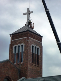 Digital photograph, Fletcher Jones cross being relocated to a church, c2010-2017
