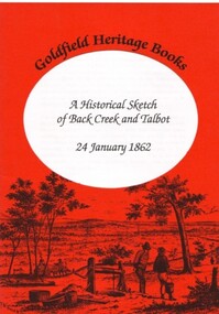 Book, A Historical Sketch of Back Creek and Talbot 24 January 1862
