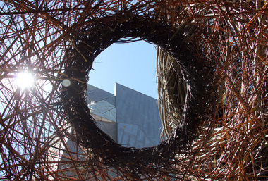 Photograph - Digital Photograph, L.J. Gervasoni, cricket willow structure Federation Square, c2015