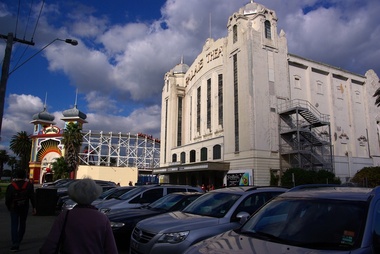 Photograph - Digital Photograph, Palais Theatre and Luna Park St Kilda triangle, c2010