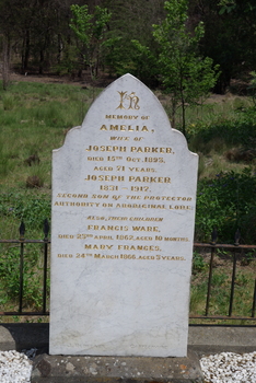 Headstone in Franklinford Cemetery