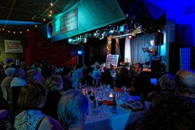 Photograph - Colour, Dorothy Wickham delivers the Eureka address at Collingwood