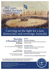 Poster, 160 years Eureka Stockade Anniversary Flyer