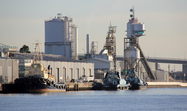 Digital photographs, L.J. Gervasoni, Yarra River Melbourne Docklands tug boats, 2015