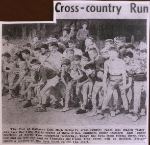 Newspaper clipping, Ballarat East High School, Cross Country Run