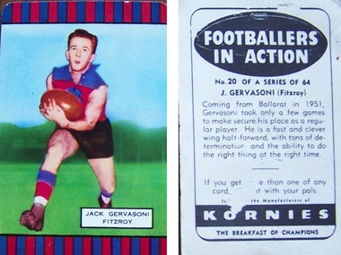 Photograph - Digital copy, Jack Gervasoni football scrapbook football cards, 1950s